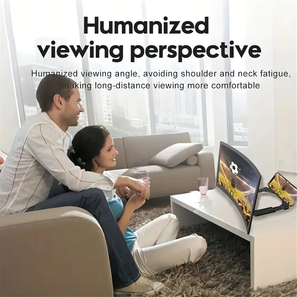 12-inch Curved3D HD Phone Screen Magnifier Movie Video Amplifier Holder Mobile Phone Mobile Phone Universal TV Drama Artifact
